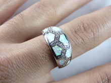 Load image into Gallery viewer, Womens Estate Sterling Silver Modernist Opal Ring 5.2g E1054