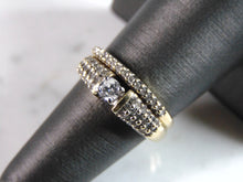 Load image into Gallery viewer, Womens Vintage Estate 14K Yellow Gold Diamond Wedding Ring Set 5.5g E1055