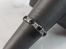 Load image into Gallery viewer, Womens Vintage Estate 14K Gold Diamond Sapphire Ring 2.5g E1061