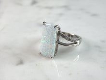 Load image into Gallery viewer, Womens Estate Sterling Silver Modernist Opal Ring 3.9g E1072