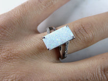 Load image into Gallery viewer, Womens Estate Sterling Silver Modernist Opal Ring 3.9g E1072