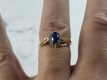 Load image into Gallery viewer, Womens Vintage Estate 14K Yellow Gold LeVian Sapphire Diamond Ring 3.8g #E1081