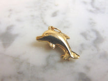 Load image into Gallery viewer, Womens 10K Gold Double Dolphin Pendant 1.1g E1082