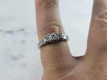 Load image into Gallery viewer, Womens Vintage Estate 14K White Gold Diamond Ring, 4.1g E1091