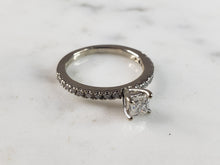 Load image into Gallery viewer, Womens Vintage Estate 14k White Gold Diamond Engagement Ring 2.4g E1095