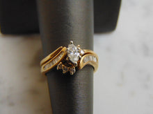 Load image into Gallery viewer, Womens Vintage Estate 14K Yellow Gold Diamond Ring 2pc Set, 4.3g  #E1096