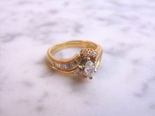 Load image into Gallery viewer, Womens Vintage Estate 14K Yellow Gold Diamond Ring 2pc Set, 4.3g  #E1096