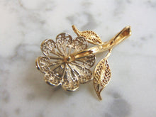 Load image into Gallery viewer, Vintage Estate Women&#39;s 14K White &amp; Yellow Gold Flower Pendant 5.9g E1104
