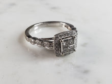 Load image into Gallery viewer, Womens Vintage Estate 14k White Gold Diamond Engagement Ring 3.9g E1107