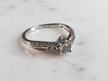 Load image into Gallery viewer, Womens Vintage Estate 10K White &amp; Rose Gold Diamond Ring, 2.6g E1112
