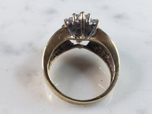 Load image into Gallery viewer, Womens Vintage Estate 10K Gold Diamond Cluster Ring 5.8g #E1117