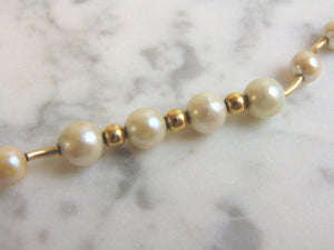 VINTAGE ESTATE 10K GOLD BRACELET W/ 12 PEARLS 10.3g  E1125