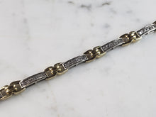 Load image into Gallery viewer, Womens Vintage Estate 10K Yellow &amp; White Gold Diamond Tennis Bracelet 14.9g E1138