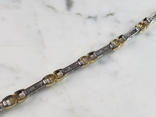 Load image into Gallery viewer, Womens Vintage Estate 10K Yellow &amp; White Gold Diamond Tennis Bracelet 14.9g E1138