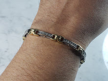 Load image into Gallery viewer, Womens Vintage Estate 10K Yellow &amp; White Gold Diamond Tennis Bracelet 14.9g E1138