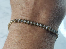 Load image into Gallery viewer, Womens Vintage Estate 10K Gold Diamond Tennis Bracelet 7.2g E1139