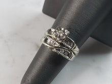 Load image into Gallery viewer, Womens Vintage Estate 14K White Gold Diamond Engagement Ring Set, 4.4g E1143