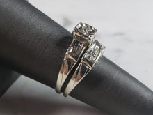 Load image into Gallery viewer, Womens Vintage Estate 14K White Gold Diamond Engagement Ring Set, 4.4g E1143