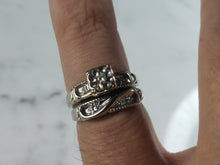 Load image into Gallery viewer, Womens Vintage Estate 14K White Gold Diamond Engagement Ring Set, 4.4g E1143