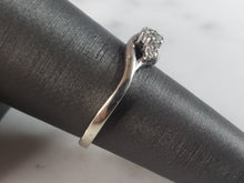 Load image into Gallery viewer, Womens Vintage Estate 10K White Gold Ring Diamond Ring, 1.8g, E1222