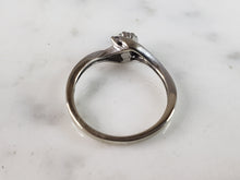Load image into Gallery viewer, Womens Vintage Estate 10K White Gold Ring Diamond Ring, 1.8g, E1222