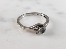 Load image into Gallery viewer, Womens Vintage Estate 10K White Gold Ring Diamond Ring, 1.8g, E1222