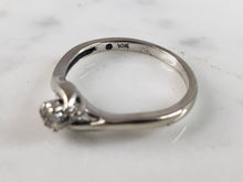 Load image into Gallery viewer, Womens Vintage Estate 10K White Gold Ring Diamond Ring, 1.8g, E1222