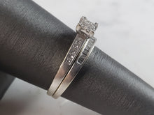 Load image into Gallery viewer, Womens Vintage Estate 14K White Gold Diamond Engagement Ring Set, 3.7g E1226