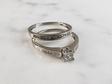 Load image into Gallery viewer, Womens Vintage Estate 14K White Gold Diamond Engagement Ring Set, 3.7g E1226