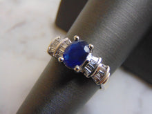 Load image into Gallery viewer, Womens Vintage Estate 14K White Gold Spinel &amp; Diamond Ring, 4.0g E1240