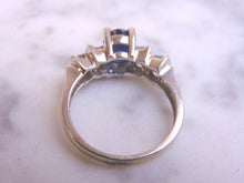Load image into Gallery viewer, Womens Vintage Estate 14K White Gold Spinel &amp; Diamond Ring, 4.0g E1240