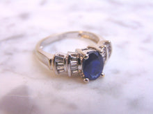 Load image into Gallery viewer, Womens Vintage Estate 14K White Gold Spinel &amp; Diamond Ring, 4.0g E1240