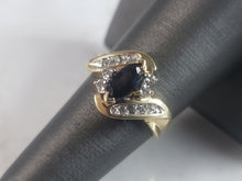 Load image into Gallery viewer, Womens Vintage Estate 14k Yellow Gold Sapphire &amp; Diamond Ring 3.7g #E1247