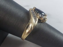 Load image into Gallery viewer, Womens Vintage Estate 14k Yellow Gold Sapphire &amp; Diamond Ring 3.7g #E1247