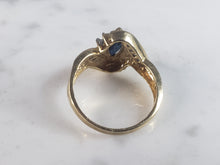 Load image into Gallery viewer, Womens Vintage Estate 14k Yellow Gold Sapphire &amp; Diamond Ring 3.7g #E1247