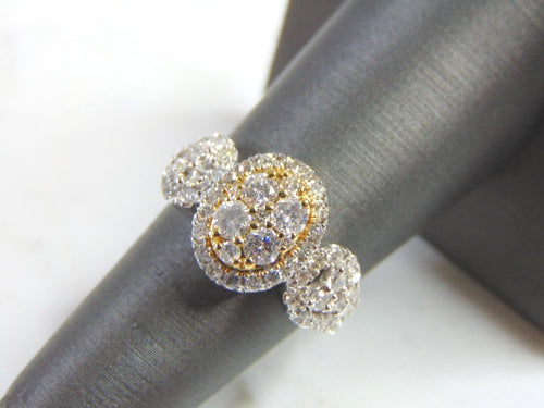 Womens 14K Yellow & White Gold Diamond Ring 5.6g E1256