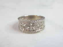Load image into Gallery viewer, Womens Vintage Estate 10k White Gold Diamond Ring 5.4g E1265
