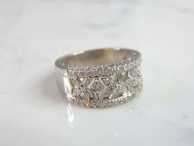 Load image into Gallery viewer, Womens Vintage Estate 10k White Gold Diamond Ring 5.4g E1265
