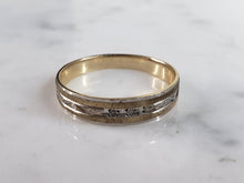 Load image into Gallery viewer, Womens Vintage Estate 10k Yellow &amp; White Gold Diamond Ring 2.3g E1266