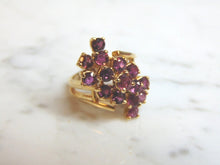 Load image into Gallery viewer, Womens Vintage Estate 14K Yellow Gold Rhodolite Ring, 7.7g E1290