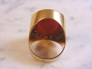 Mens Vintage Estate 18k Yellow Gold Muslim Prayer Ring 20.3g E1299