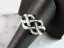 Load image into Gallery viewer, Womens Estate Sterling Silver Eternity Knot Opal Ring 5.2g E4488