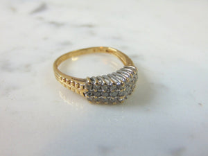 Lovely Womens Vintage Estate 14K Yellow Gold Diamond Cluster Ring 3.5g E1338