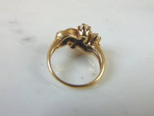 Load image into Gallery viewer, Womens Vintage Estate 14K Gold Pearl CZ Ring 3.7g E1366