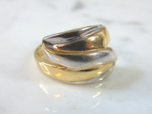 Load image into Gallery viewer, WOMENS VINTAGE ESTATE 14K WHITE &amp; YELLOW GOLD RING W/ MODERN DESIGN 6.5g  E1385