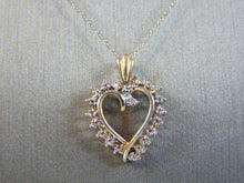 Load image into Gallery viewer, Womens Vintage Estate 10k Gold Necklace w/ Diamond Heart Pendant  2.0g  E1408