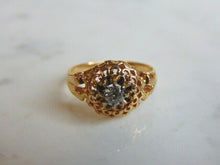 Load image into Gallery viewer, Womens Vintage Estate 14K Yellow Gold Diamond Ring 2.3g E1437