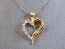 Load image into Gallery viewer, WOMENS VINTAGE ESTATE 14K GOLD NECKLACE W/ DIAMOND HEART PENDANT 5.3g  E1453