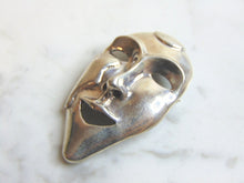 Load image into Gallery viewer, Womens Vintage Estate Sterling Silver Theatre Mask Brooch 18.3g E1518