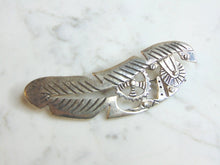 Load image into Gallery viewer, Womens Vintage Estate Sterling Silver Native American Feather Brooch 13.1g E1542